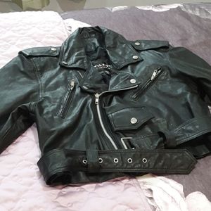 WILSON genuine leather black moto jacket